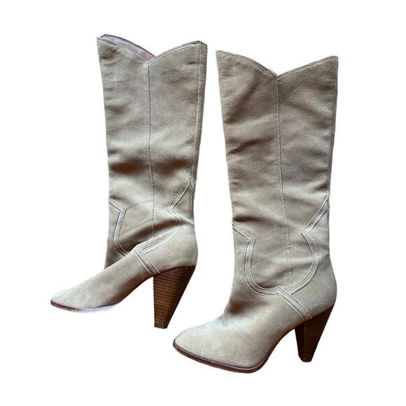 Aldo Women's Tall Suede Tan Heeled Boots. Size 10. Work. Party. Formal. - Picture 1 of 8